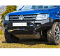 Бампер передний силовой Rival для Volkswagen Amarok 2010+ черный алюминиевый