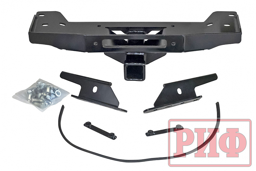 Площадка РИФ под лебедку в штатный бампер УАЗ Патриот 2015+ с квадратом под фаркоп