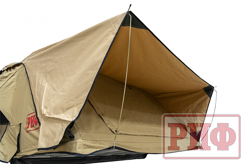 Палатка на крышу автомобиля РИФ Hard RT03-140, корпус черный, тент песочный