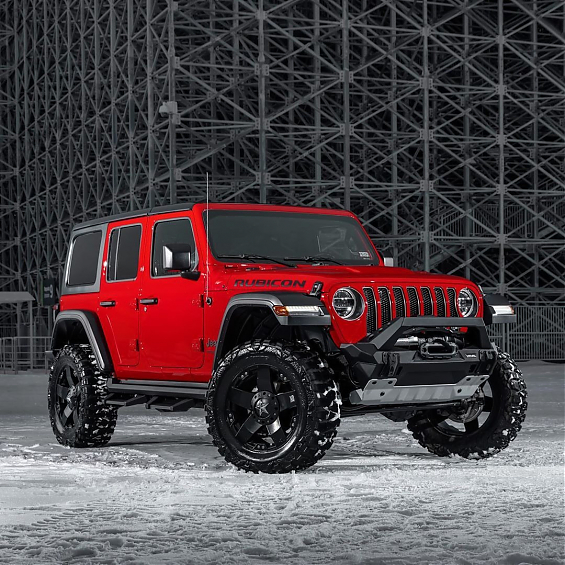 Силовые пороги со ступеньками Rival для Jeep Wrangler JL 5 дверей 2019 + 