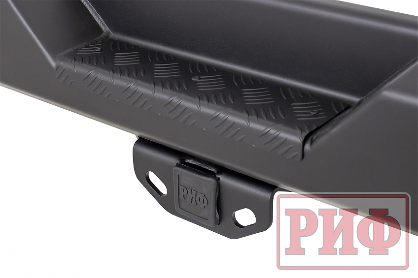 Бампер РИФ силовой задний Jeep Wrangler JL 2018+ с квадратом под фаркоп под штатные фонари, стандарт