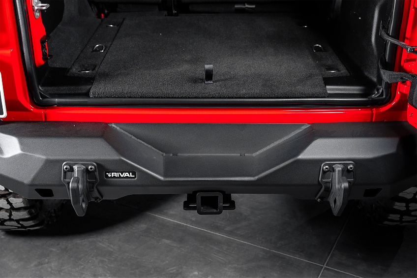 Силовой бампер задний RIVAL алюминиевый для Jeep Wrangler JL, короткий