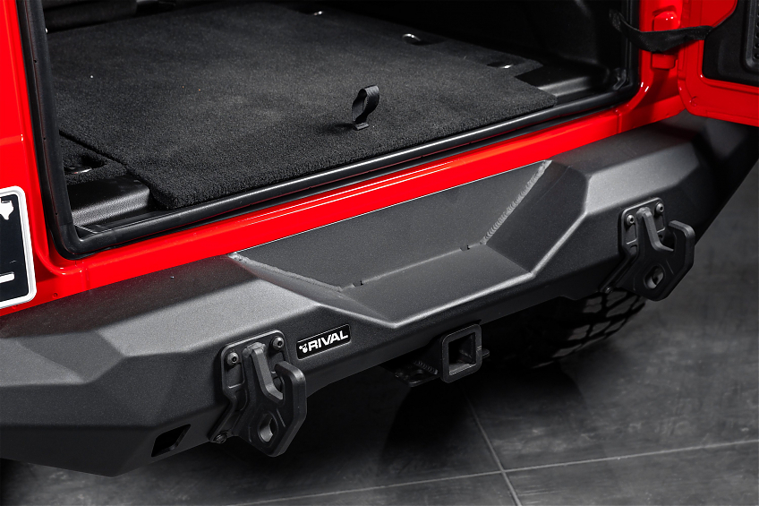 Силовой бампер задний RIVAL алюминиевый для Jeep Wrangler JL, короткий