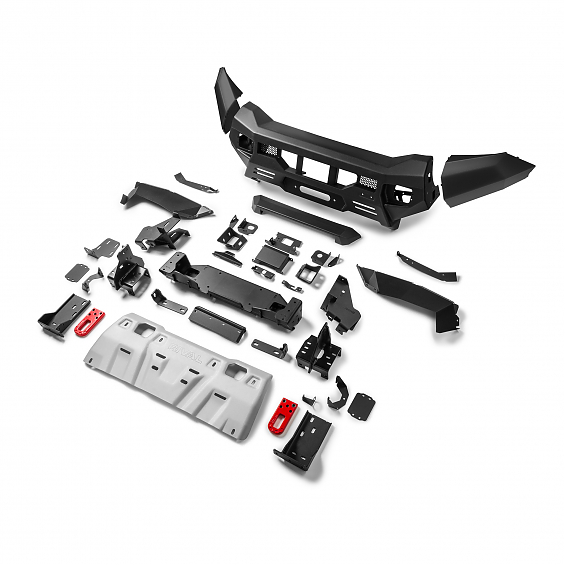 Бампер передний силовой Rival для Volkswagen Amarok 2023+ черный алюминиевый