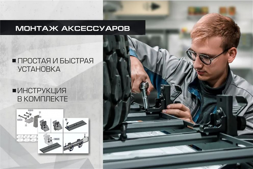 Крепление реечного домкрата для модульного багажника Rival