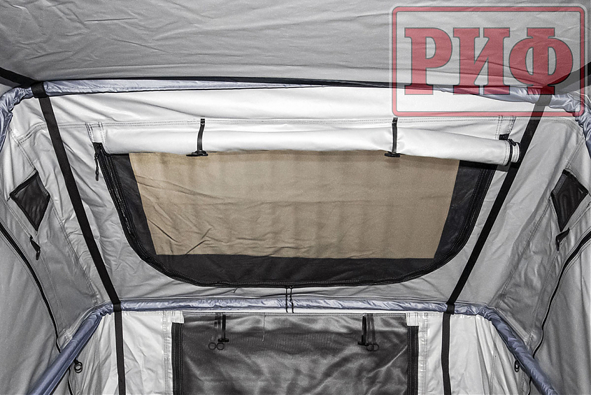 Палатка на крышу автомобиля РИФ Soft RT01-140 усиленная, тент серый