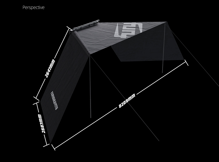Маркиза \ Тент Fury Gravity для экспедиционного багажника универсальная 2.7м х 8.2 м.
