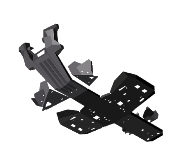 Комплект защит днища Rival для квадроцикла BRP OUTLANDER 1000/850/650/XMR G2 2019-( Пластик ПНД 8 mm)