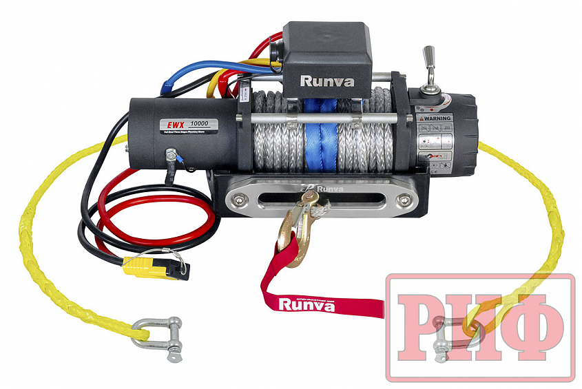 Переносной комплект лебедки РИФ 10000SR c площадкой на цепях и проводами (синтетический трос)