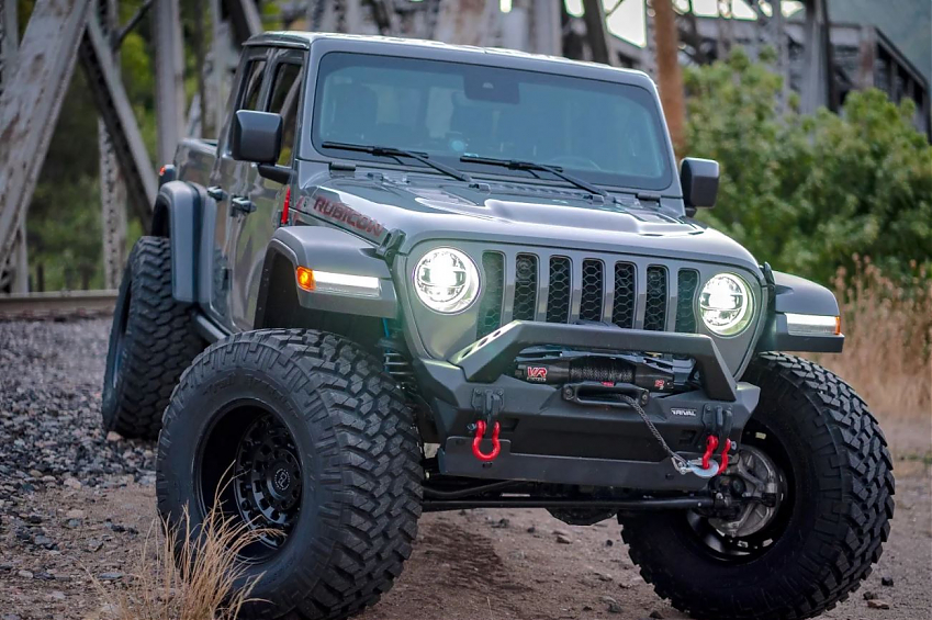 Силовой бампер передний RIVAL алюминиевый короткий для Jeep Wrangler JK, JL (с защитой рулевых тяг)