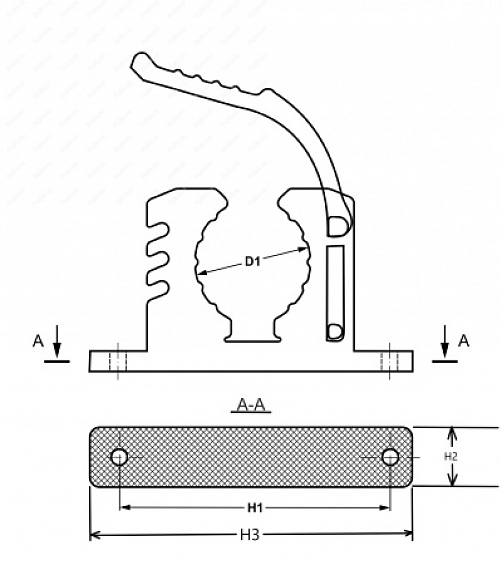 Крепление топора/стволов ружья (овал горизонт.) поперечное черный