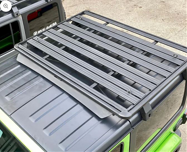 Багажник алюминиевый (платформа с креплением) Rival  1430мм ширина x 995мм длина для Jeep Wrangler JL   2дв \ Gladiator JT. 2017+