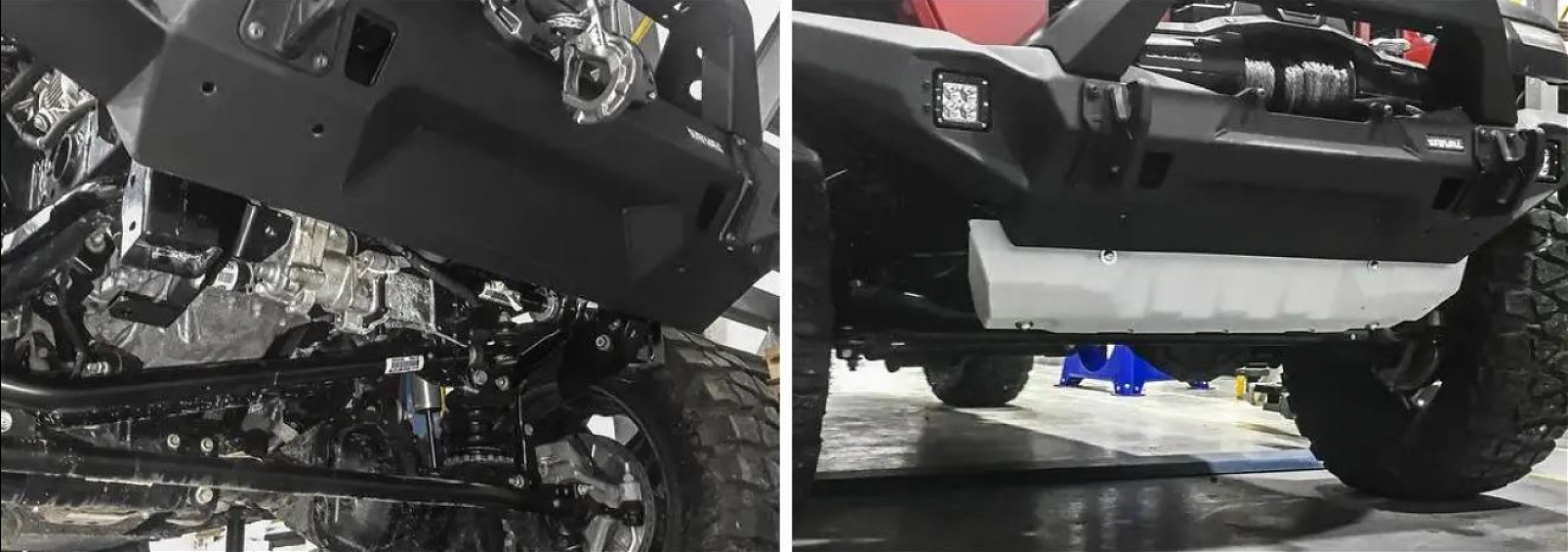 Защита алюминиевая Rival для рулевых тяг Rival для (под штатный бампер) Jeep Wrangler IV JL 2018+