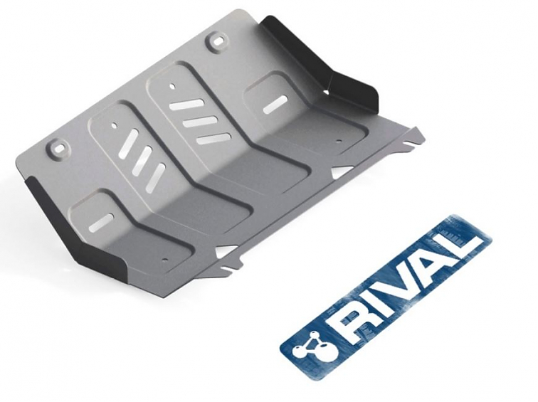 Защита алюминиевая Rival для радиатора Mitsubishi L200 IV 2015+ / Pajero Sport 3 2015+