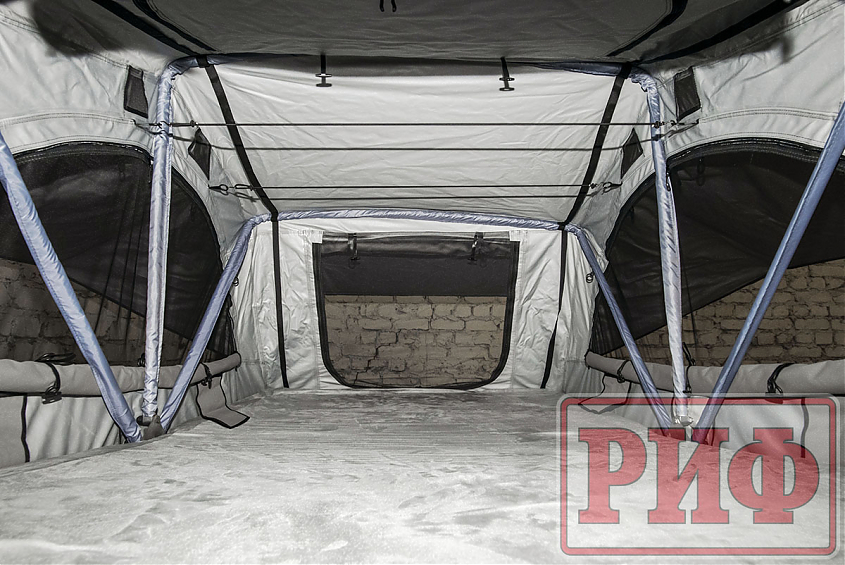 Палатка на крышу автомобиля РИФ Soft RT01-140 усиленная, тент серый