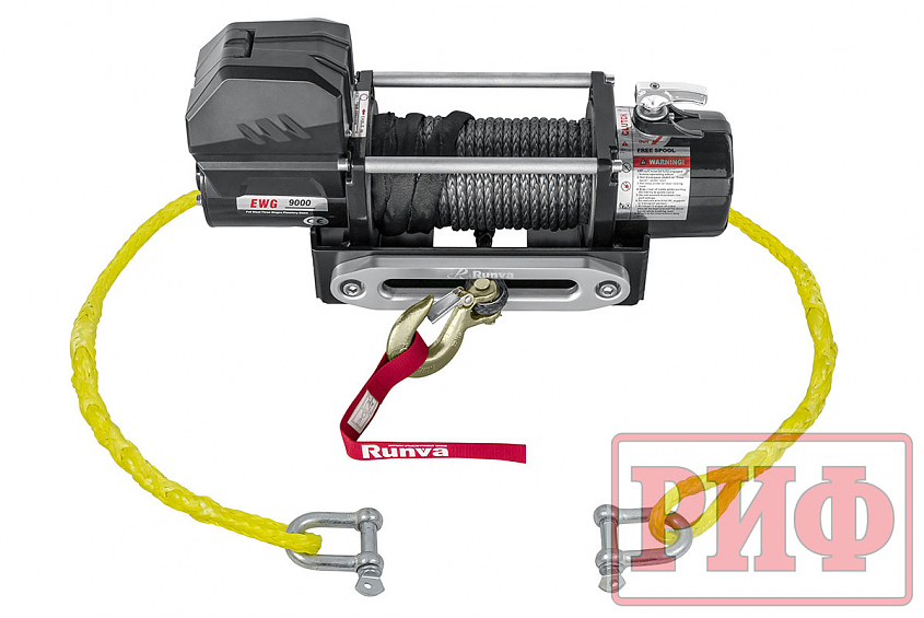 Переносной комплект лебедки РИФ 9000SR c облегчённой площадкой на цепях и проводами (синтетический трос)