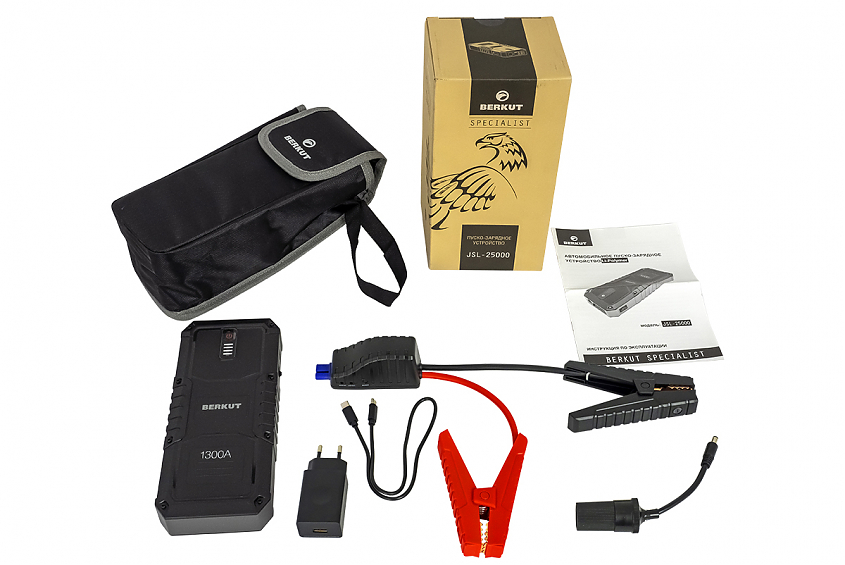 Устройство пуско-зарядное портативное BERKUT 12V 25000 mAh