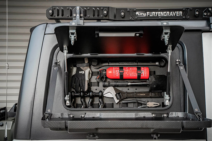 Многофункциональный боковой ящик FURY для инструментов серии Gravity для Jeep Wrangler JL — Правый