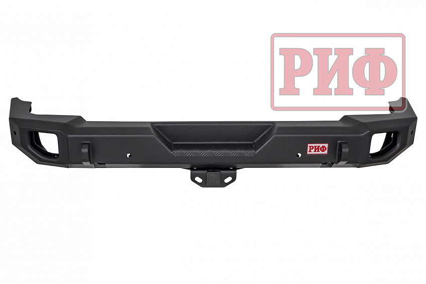 Бампер РИФ силовой задний Jeep Wrangler JL 2018+ с квадратом под фаркоп под штатные фонари, стандарт