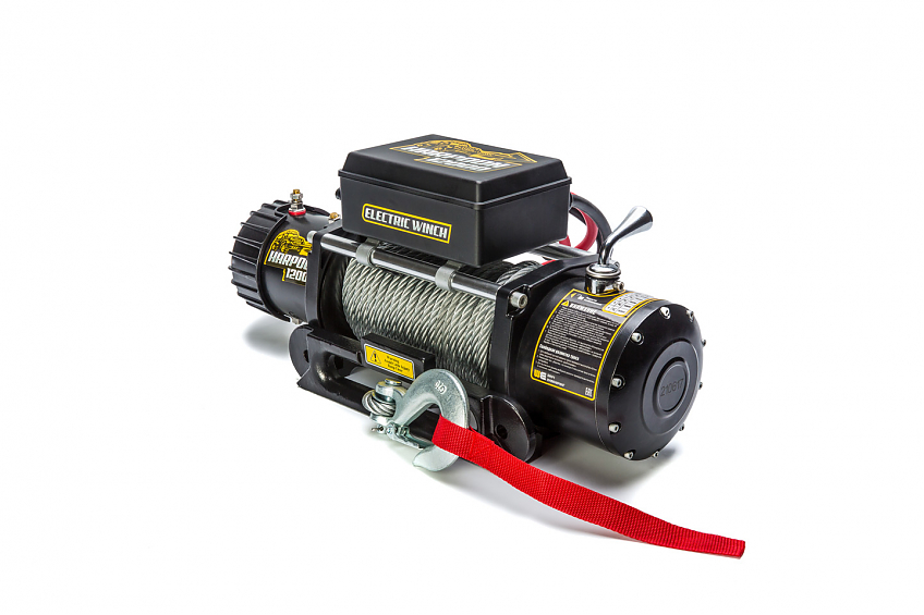 Harpoon 12000 лебедка электрическая 12В со стальным тросом и чугунным клюзом