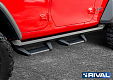 Силовые пороги со ступеньками Rival для Jeep Wrangler JL 5 дверей 2019 + 