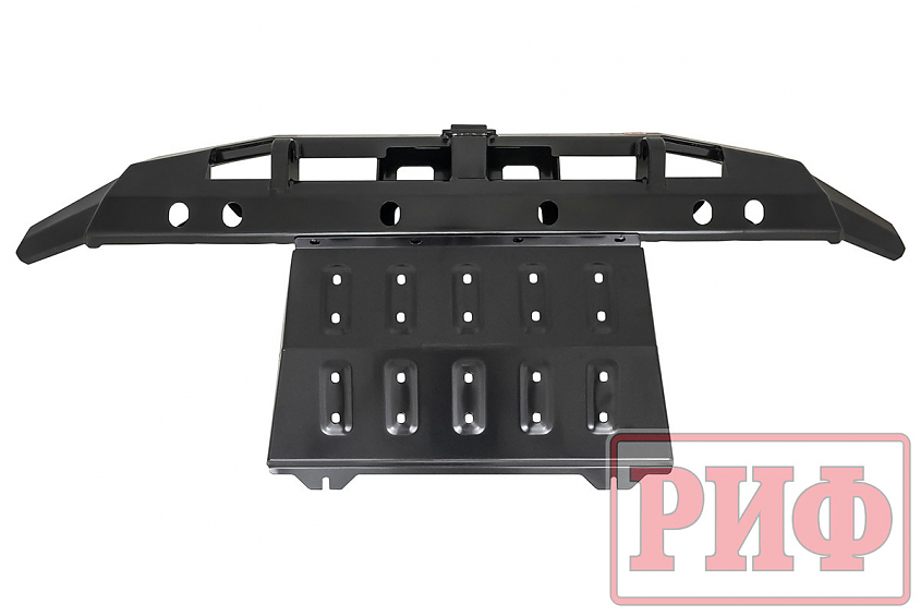 Бампер РИФ силовой передний Mitsubishi Pajero Sport 2015-2020 с фаркопом и защитой радиатора