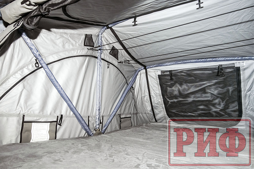 Палатка на крышу автомобиля РИФ Soft RT01-140 усиленная, тент серый