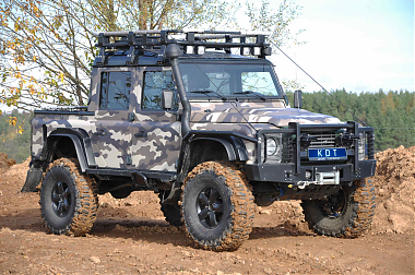 Передний силовой бампер с кенгурином алюминиевый - Land Rover Defender 90/110