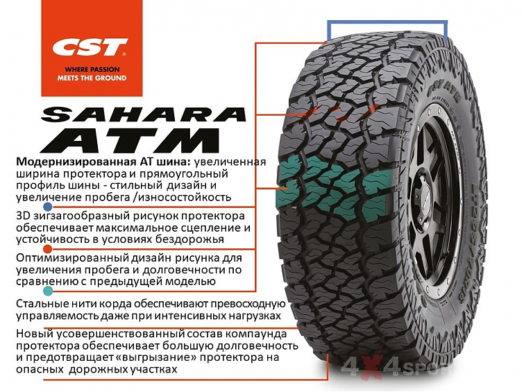 Шина всесезонная вседорожная CST Sahara ATM 245/70R16LT 113/110Q