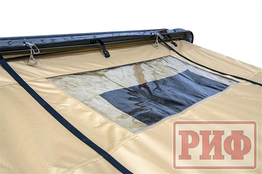 Палатка на крышу автомобиля РИФ Hard RT03-140, корпус черный, тент песочный