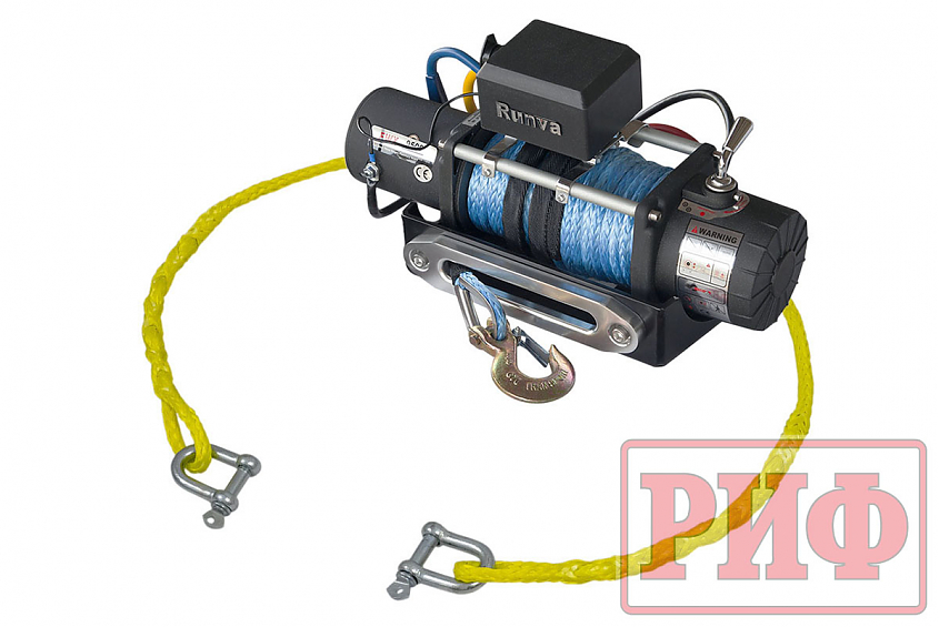 Лебёдка переносная РИФ 9500SR c площадкой на цепях и проводами (в сборе)