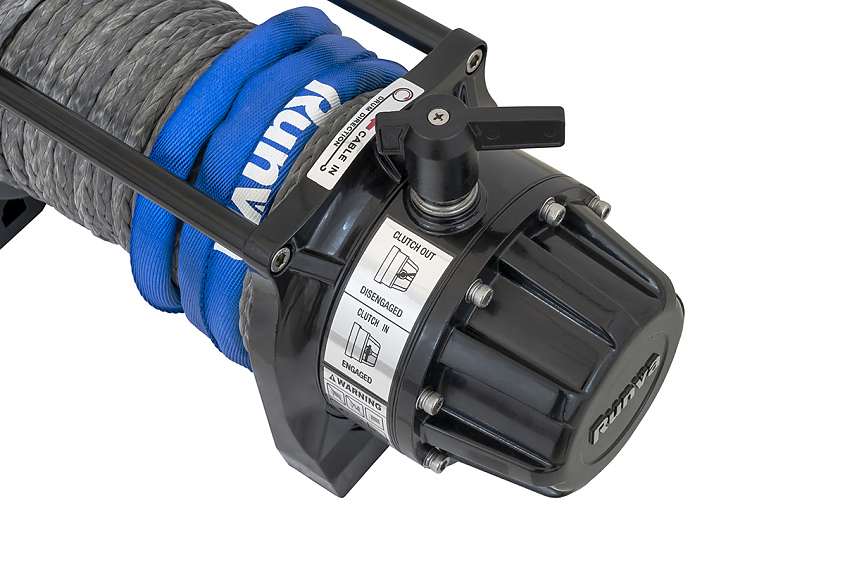 Лебёдка автомобильная электрическая 12V Runva 12500 lbs 5670 кг MAX влагозащищенная, синтетический трос