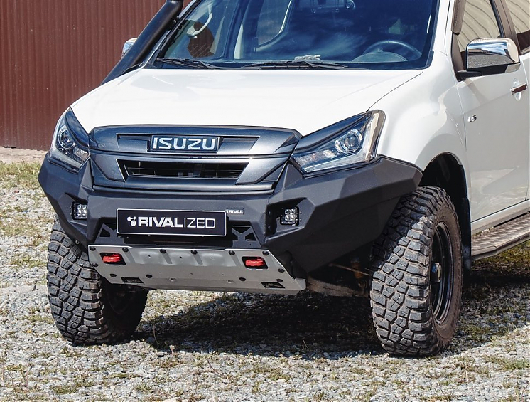 Силовой бампер передний RIVAL алюминиевый для Isuzu D-MAX 2017-2019