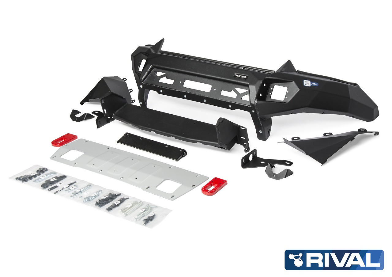 Силовой бампер передний RIVAL алюминиевый для Isuzu D-MAX 2017-2019