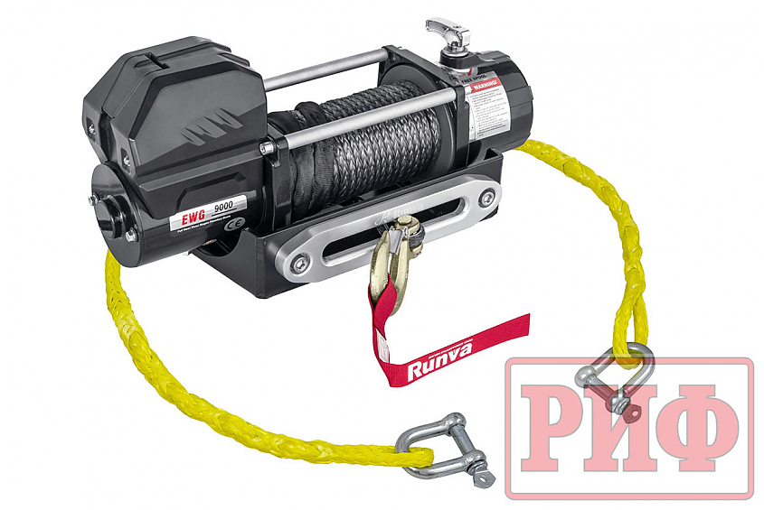 Переносной комплект лебедки РИФ 9000SR c облегчённой площадкой на цепях и проводами (синтетический трос)