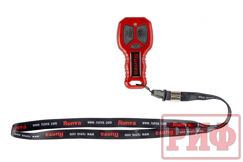 Лебёдка переносная РИФ 9500S c квадратом для фаркопа, стальной трос (облегченная) 