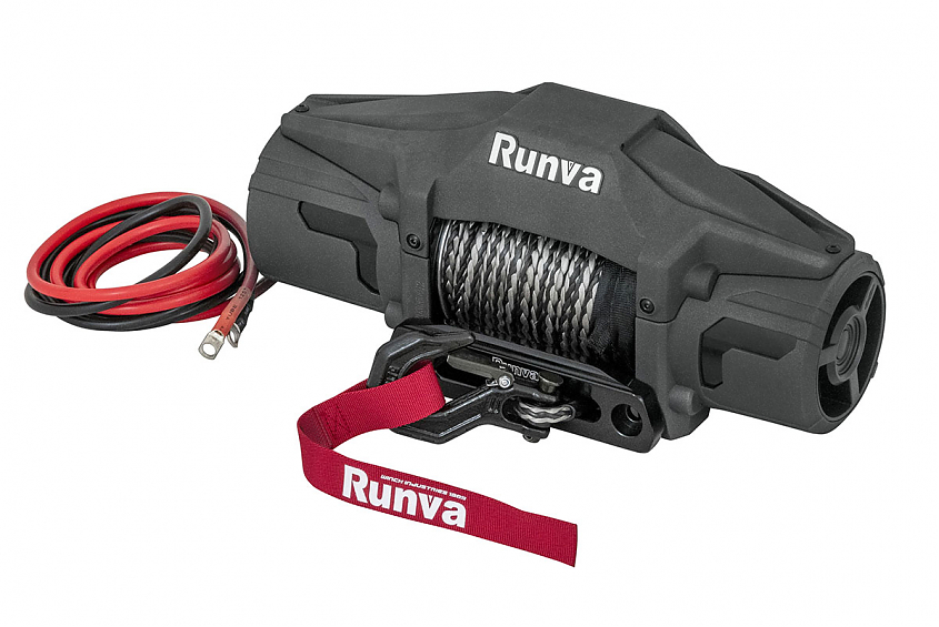 Лебёдка автомобильная электрическая 12V Runva 6000 lbs 2722 кг (синтетический трос)