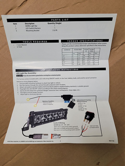 Балка светодиодная Warn ближний свет 20