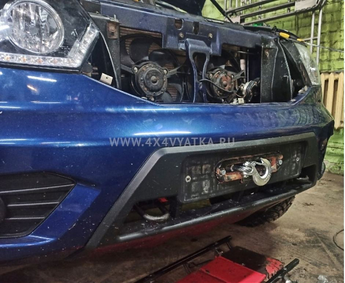 Площадка под лебедку в штатный бампер УАЗ Патриот после 2015 года (под клюз)
