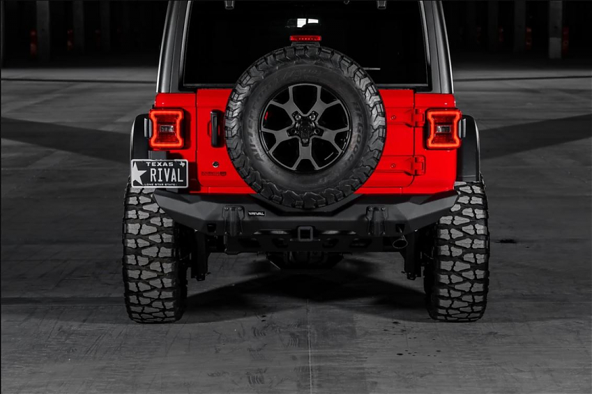 Силовой бампер задний RIVAL алюминиевый для Jeep Wrangler JL, короткий