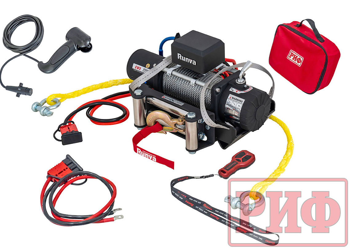 Лебёдка переносная РИФ 9500S c облегчённой площадкой и проводами