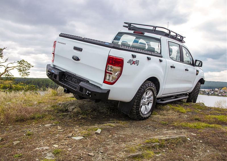 Силовой бампер задний RIVAL алюминиевый для Ford Ranger 2011-2015, 2015+