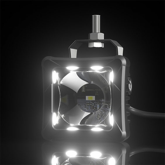 Светодиодная фара дополнительного света Aurora 6 диодов 30W +RGB ПОДСВЕТКА (Пара)