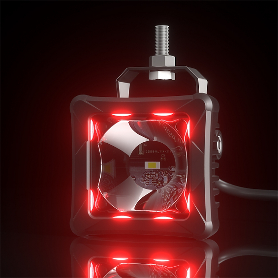 Светодиодная фара дополнительного света Aurora 6 диодов 30W +RGB ПОДСВЕТКА (Пара)