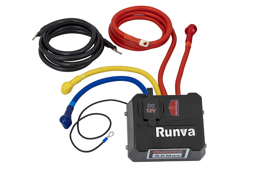 Лебёдка автомобильная электрическая 12V Runva 12500 lbs 5670 кг MAX влагозащищенная, синтетический трос