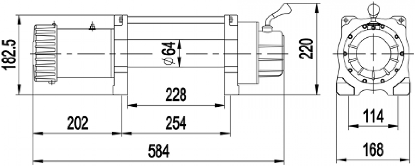 Лебедка автомобильная MASTER WINCH X12500S - 12v (тяговое усилие до 5670 кг.) с синтетическим тросом